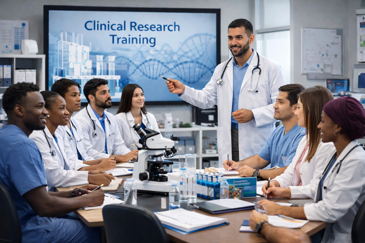 Medical students in classroom training