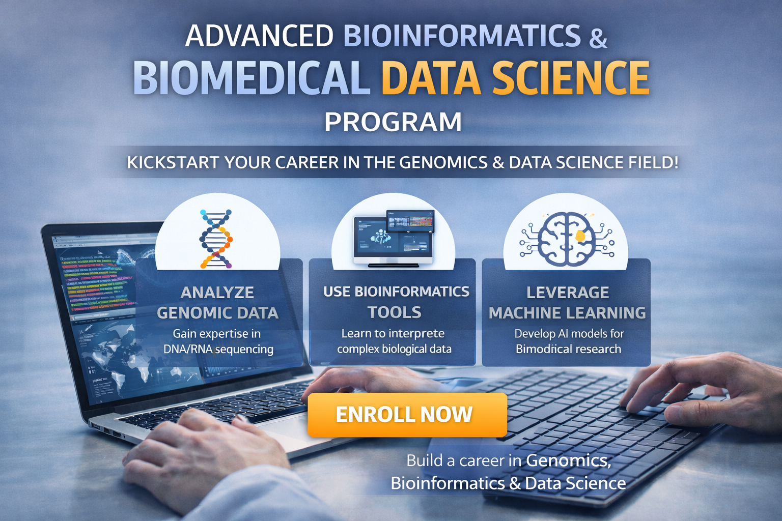 Researcher reviewing bioinformatics data on computer
